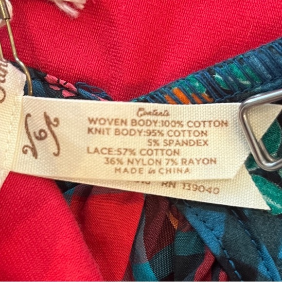 Girls New Matilda Jane Size 6 Vibrant Red Checkered Pattern Floral Design Tunic - Picture 3 of 12